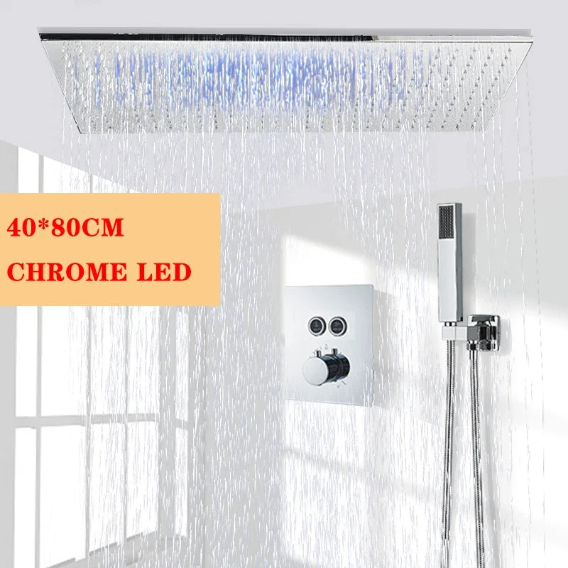 Wanmivezlo Brass LED Rain Shower Head Powered By Water Flow