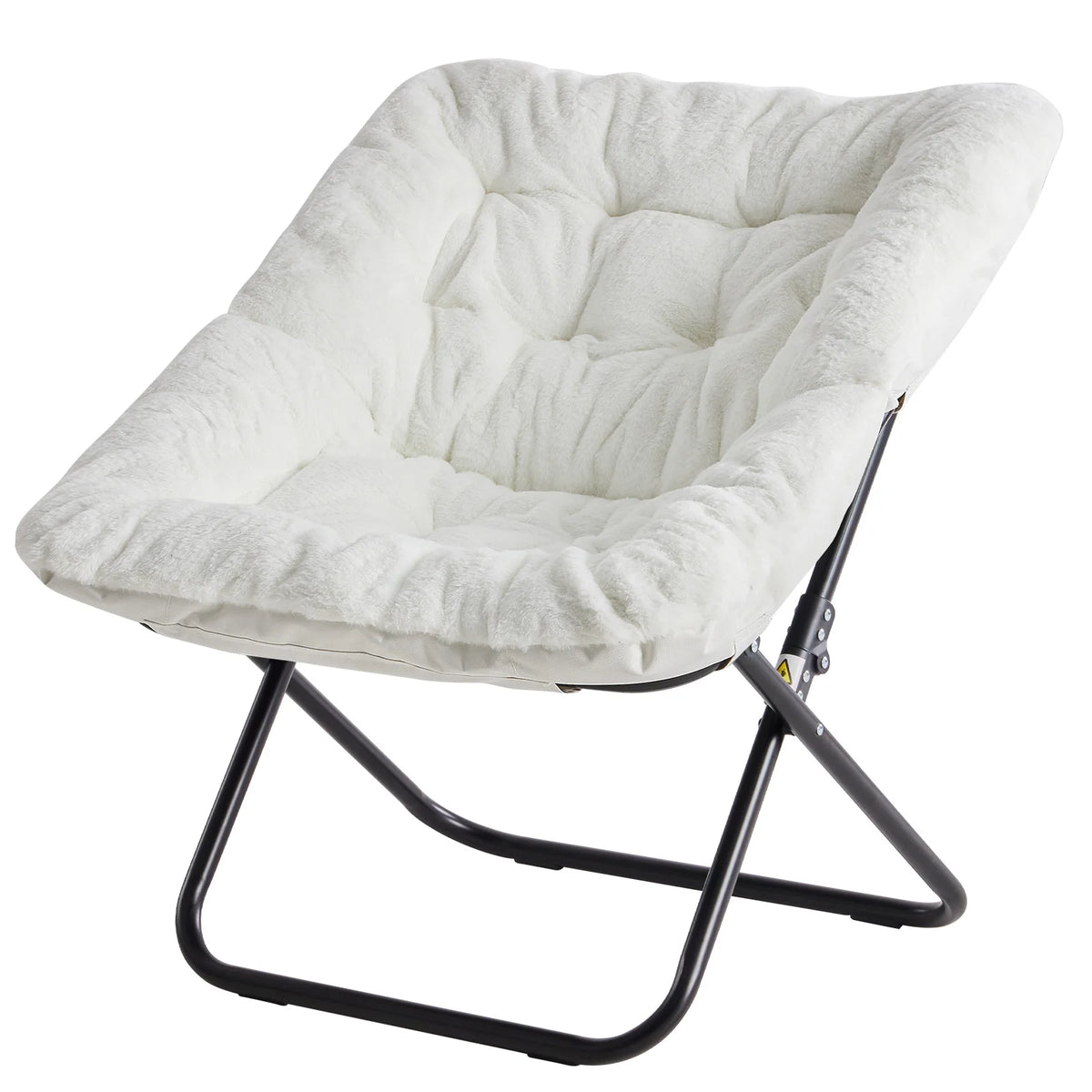 JHK Plush Saucer Chair With Metal Frame For Modern Lounge