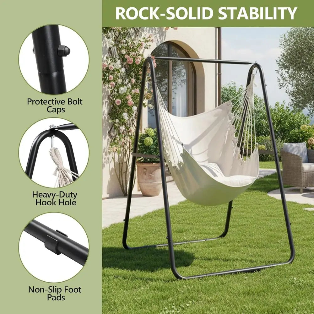 ONCLOUD Heavy Duty Hammock Chair with Stand and Pillows