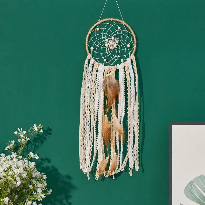 Large Handcrafted 5 Piece Dream Catcher Bohemian Moon Sun Wall Decor