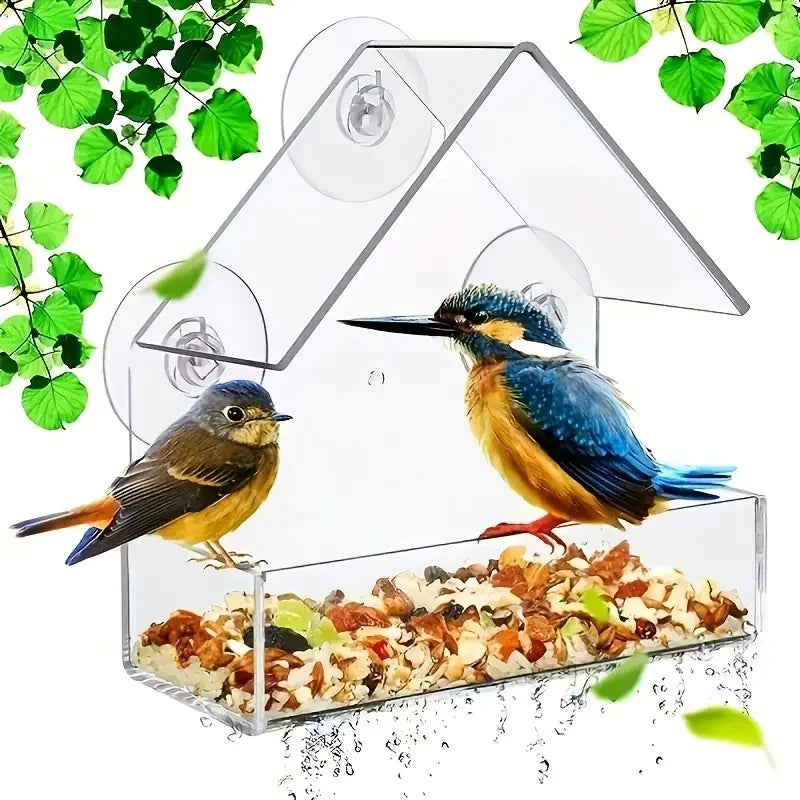 Window Bird Feeder With Strong Suction Cups For Wild Birds