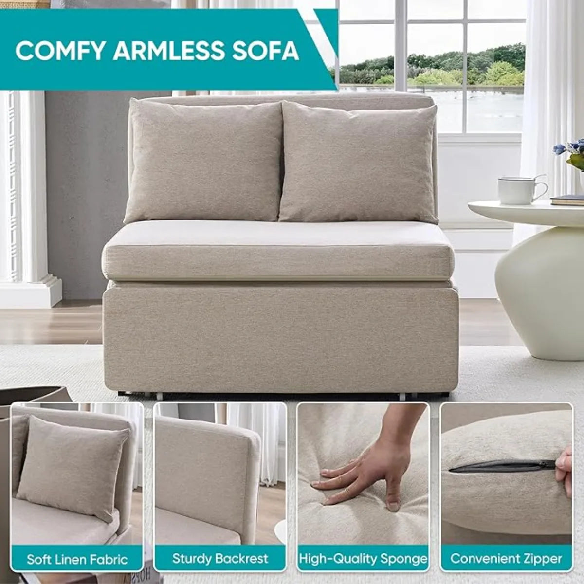 XIUWO 2-In-1 Convertible Sofa Bed Sleeper For Small Spaces