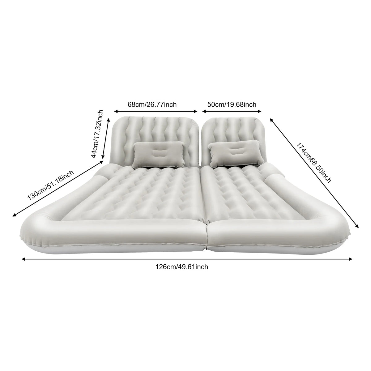Flocking Inflatable Car Back Seat Bed With Pump Pillow