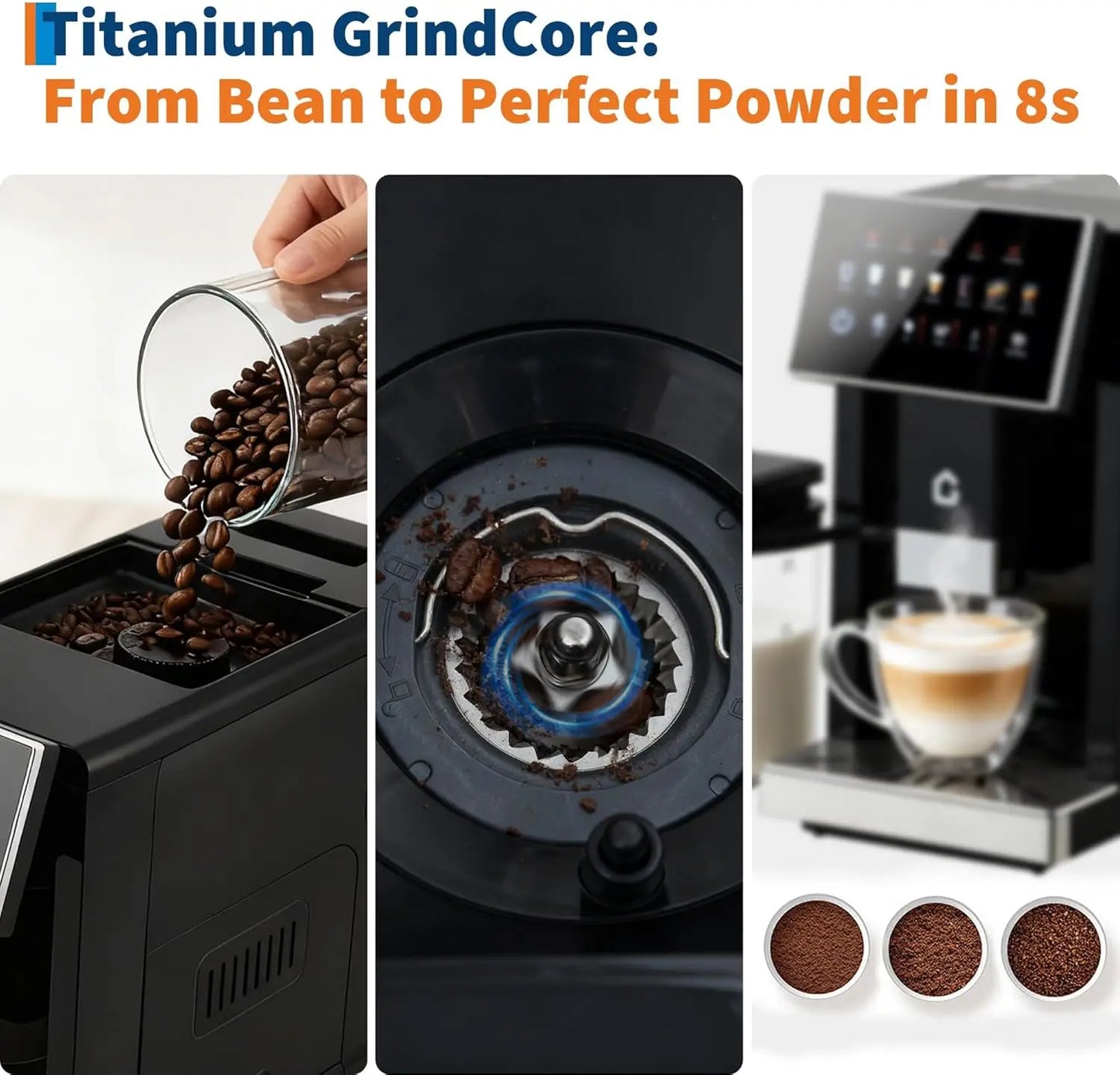 Acekool Fully Automatic Espresso Machine With Detachable Milk Frother