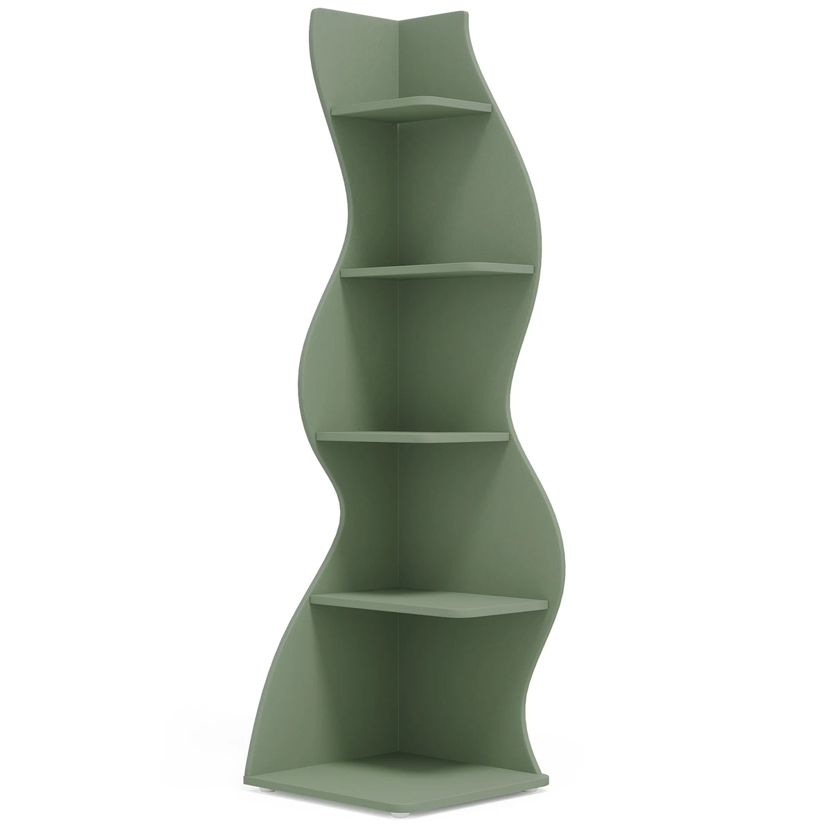 Tribesigns Modern Five Tier Corner Bookshelf Wooden Storage Rack