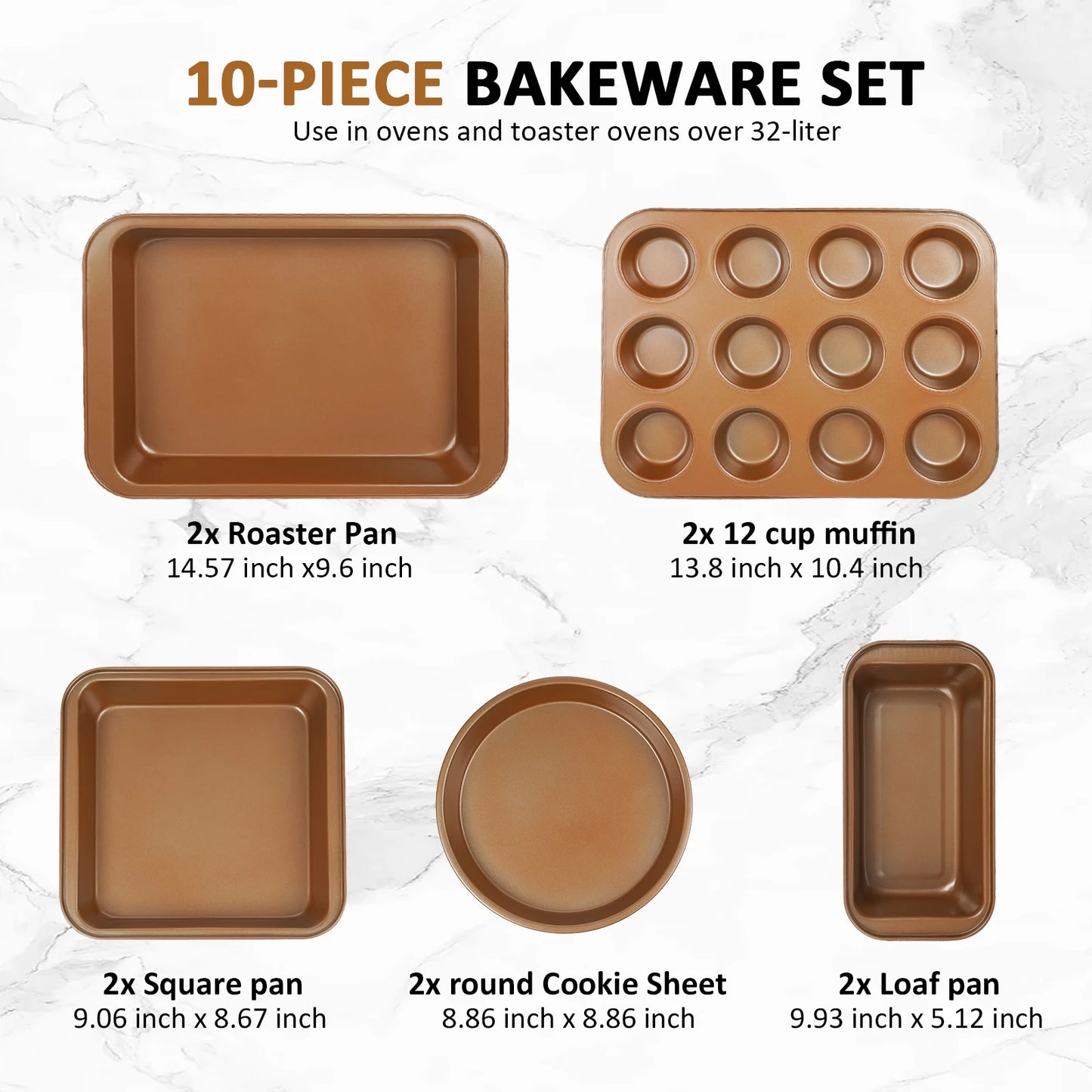 Nonstick Carbon Steel Bakeware Set Oven Safe Dishwasher Baking Pans