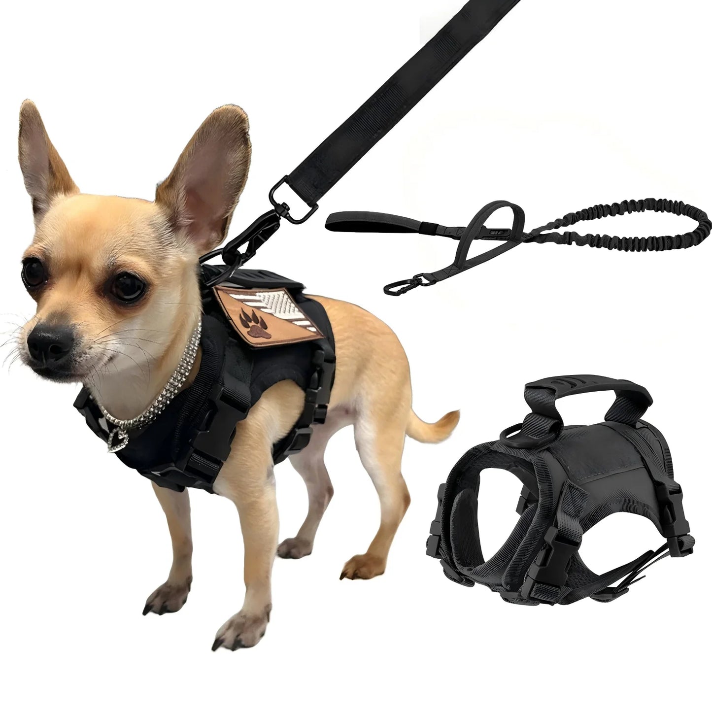 Adjustable Tactical Harness And Leash Set For Dogs And Cats
