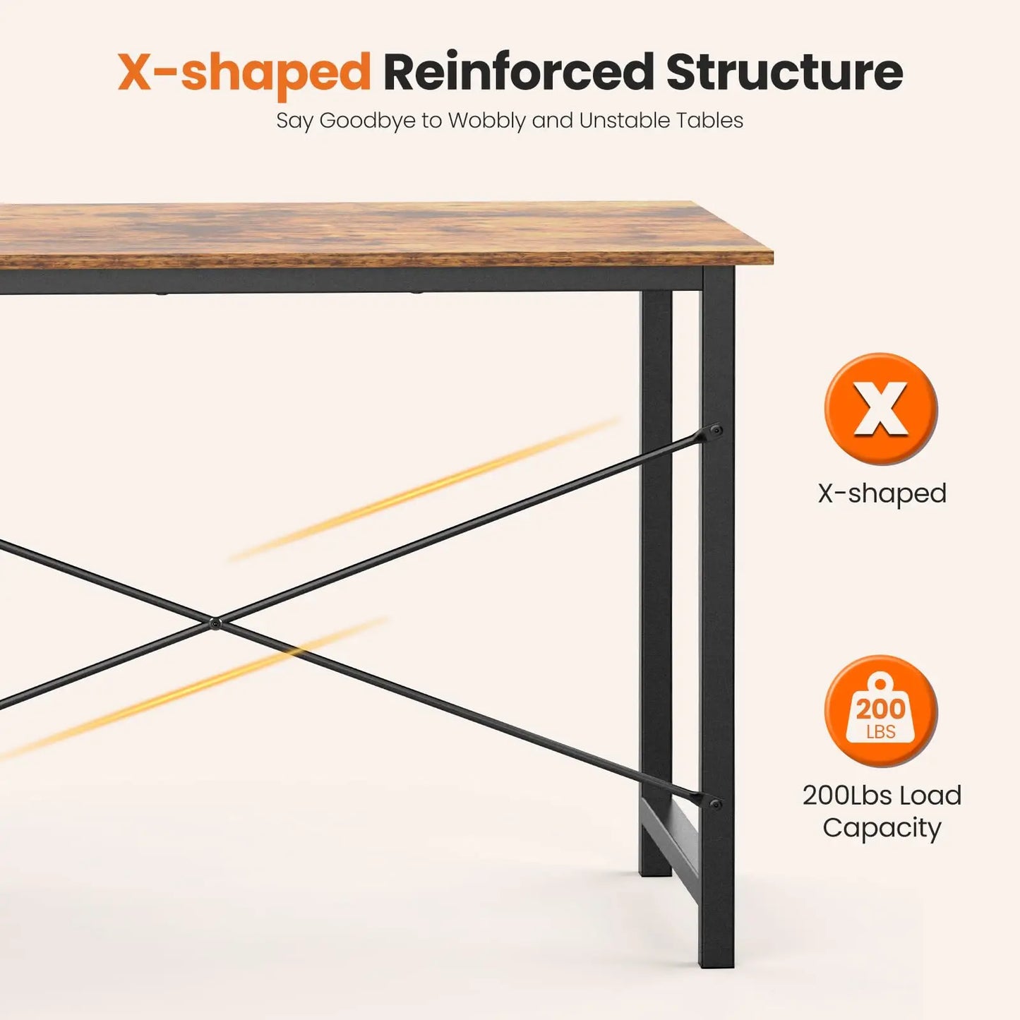 JHK Computer Desk With 2 Drawers For Office And Study