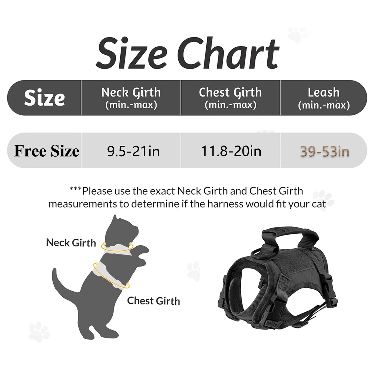 Adjustable Tactical Harness And Leash Set For Dogs And Cats