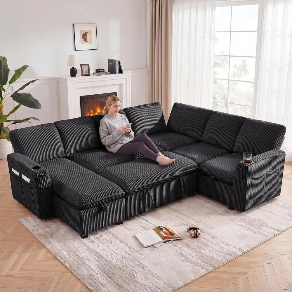XIAOLANG Seven Seat Modular Sectional Sofa With Pull Out Bed