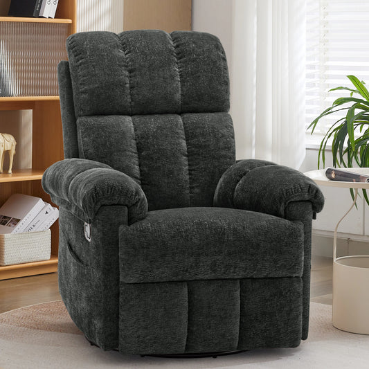 Korser Swivel Rocker Recliner Chair With Convenient Side Storage Pockets