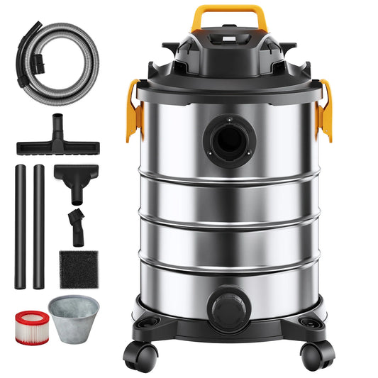 SucceBuy Stainless Steel Wet Dry Shop Vacuum With Powerful Suction
