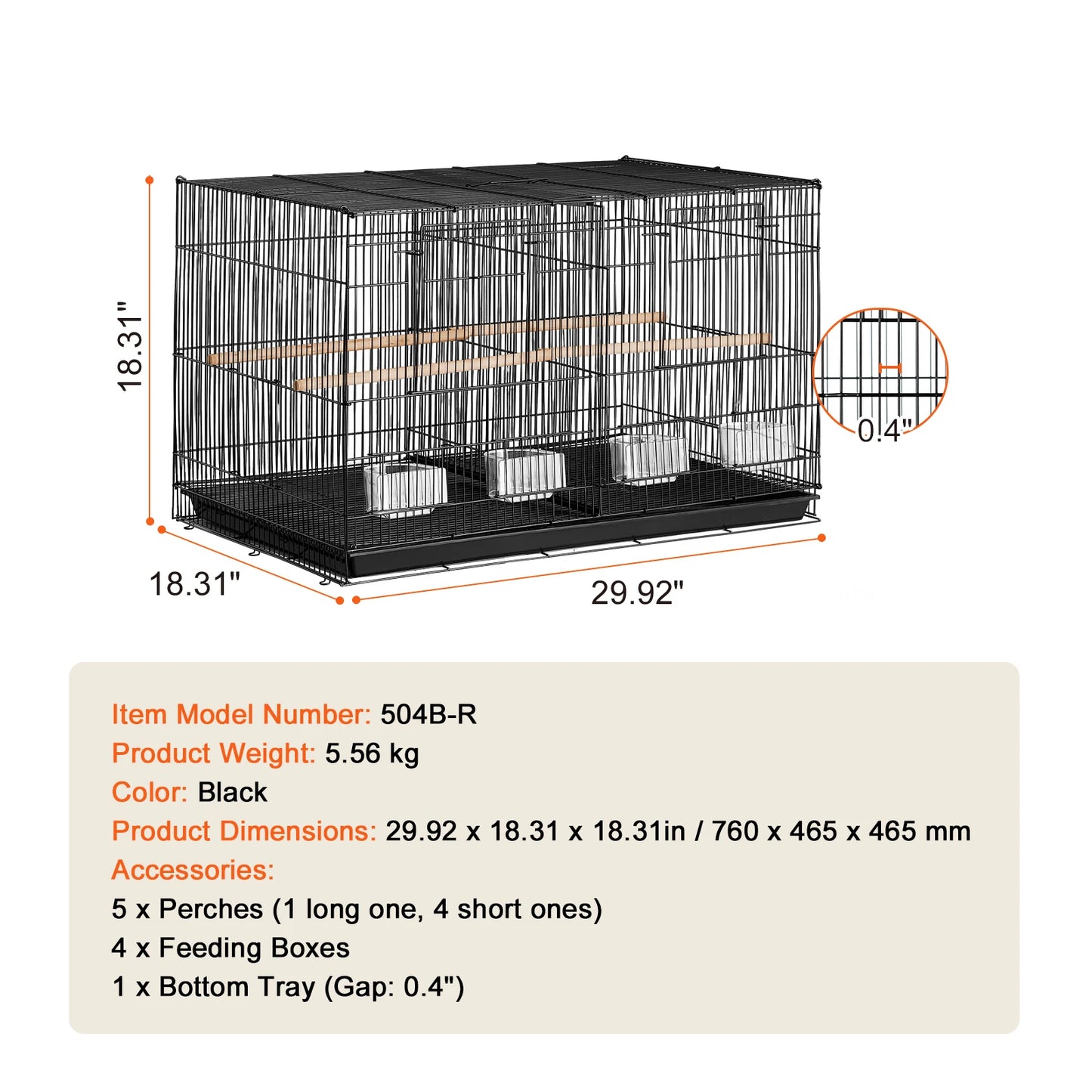 SucceBuy Flight Bird Cage With Divider And Travel Handle