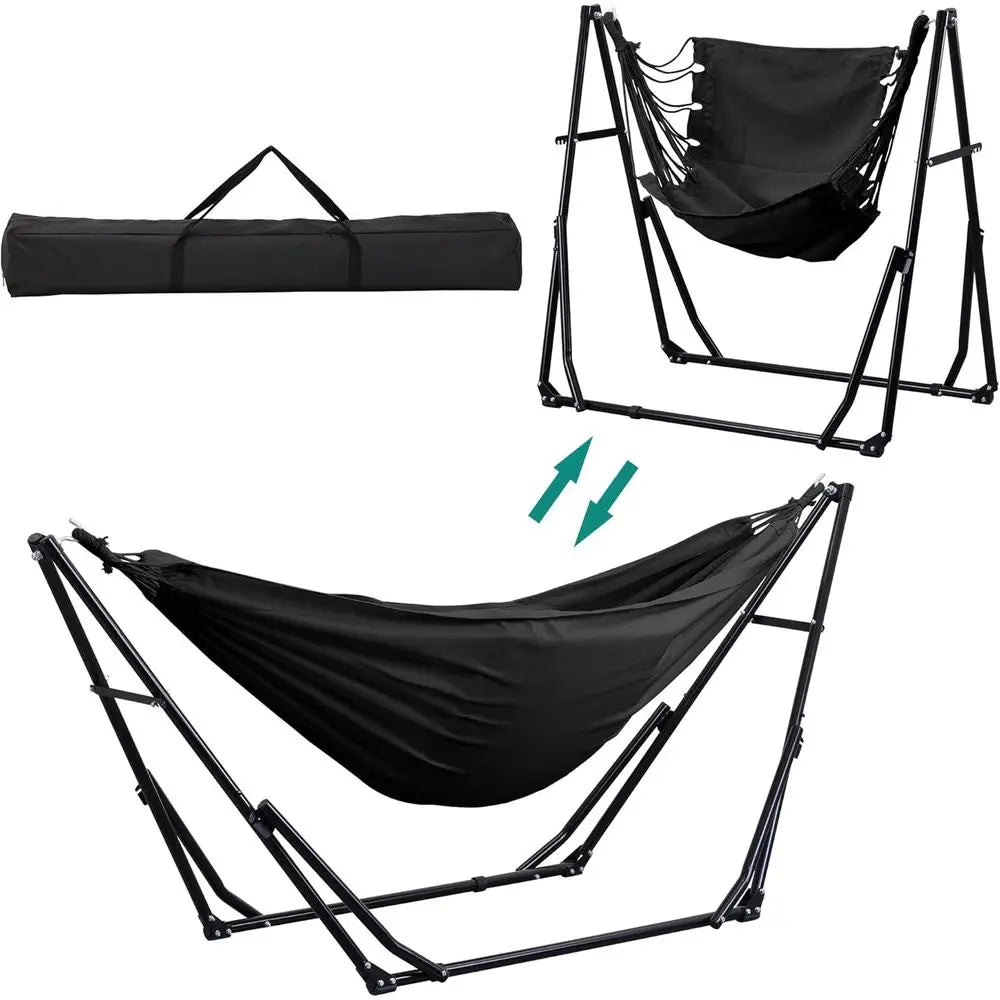 Portable Hammock Chair With Foldable Stand And Carrying Bag