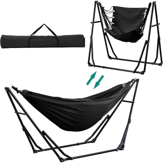 Portable Hammock Chair With Foldable Stand And Carrying Bag