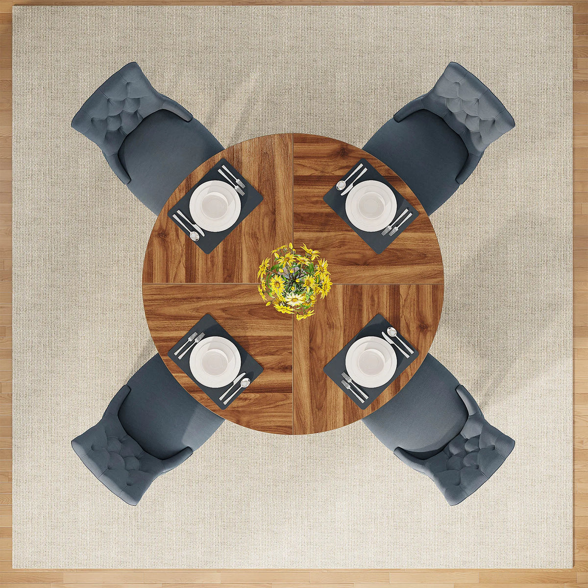 Tribesigns Round Dining Table For Modern Kitchen And Living