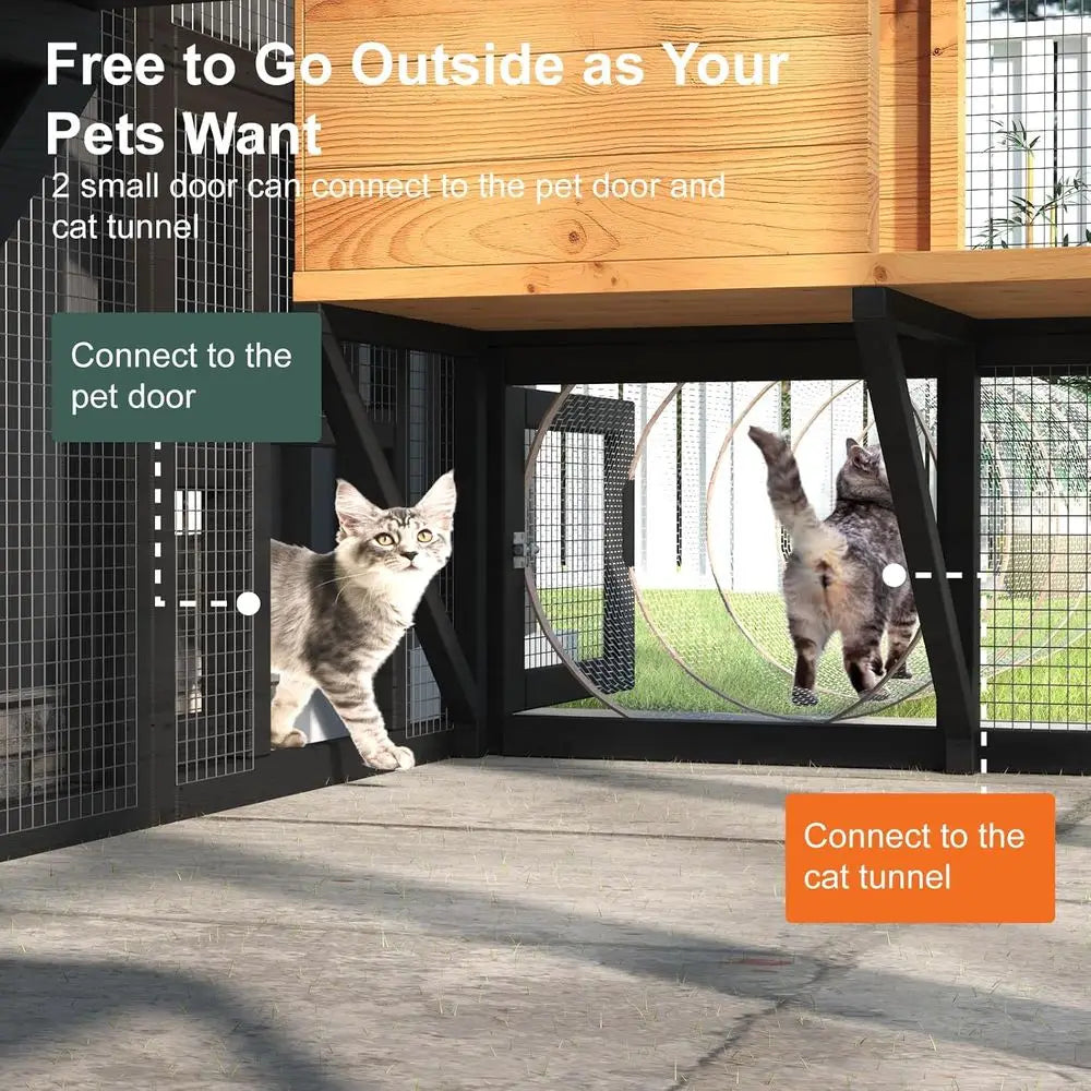 Outdoor Cat Enclosure Walk In Catio With Waterproof Roof