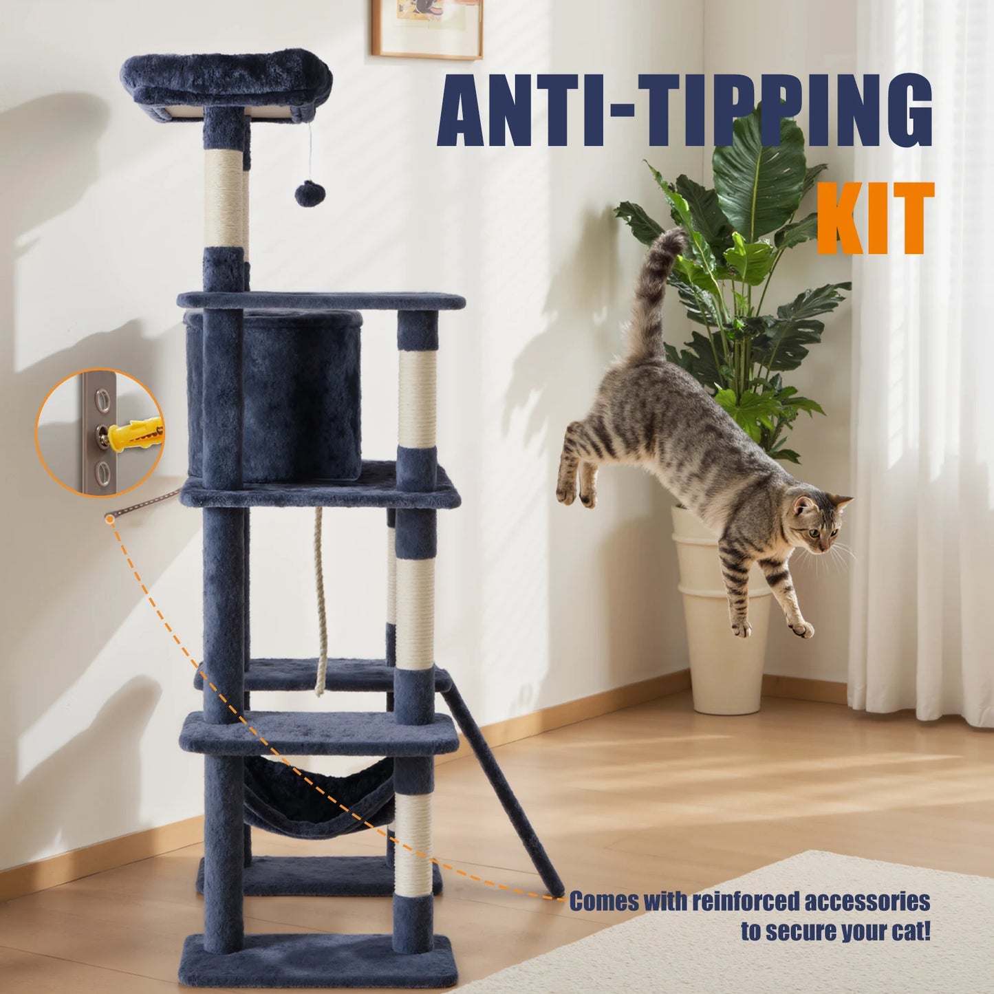 MCQ Cat Tree Tower Multi Level Scratching Posts Indoor Cats