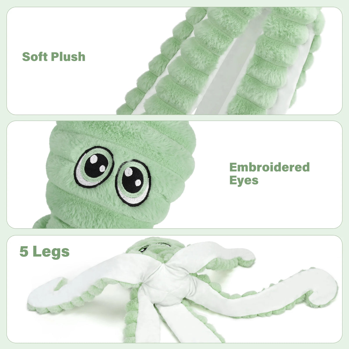 Octopus Plush Dog Toy With Squeaky Chew And Teeth Grinding