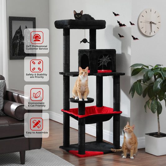 PAWZ Road Gothic Cat Tree Indoor Tall Cat Tower Hammock