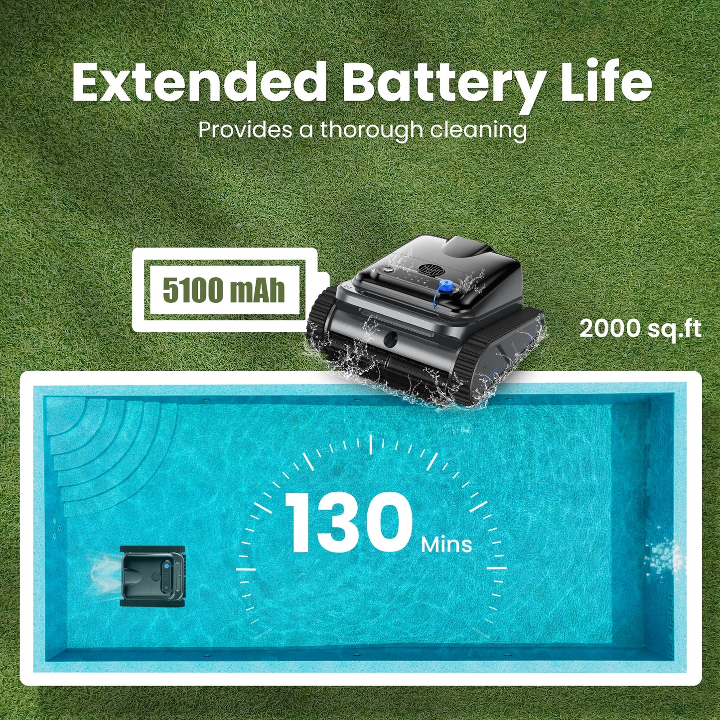 Inse Y50 Cordless Robotic Pool Cleaner For Above Ground Pools