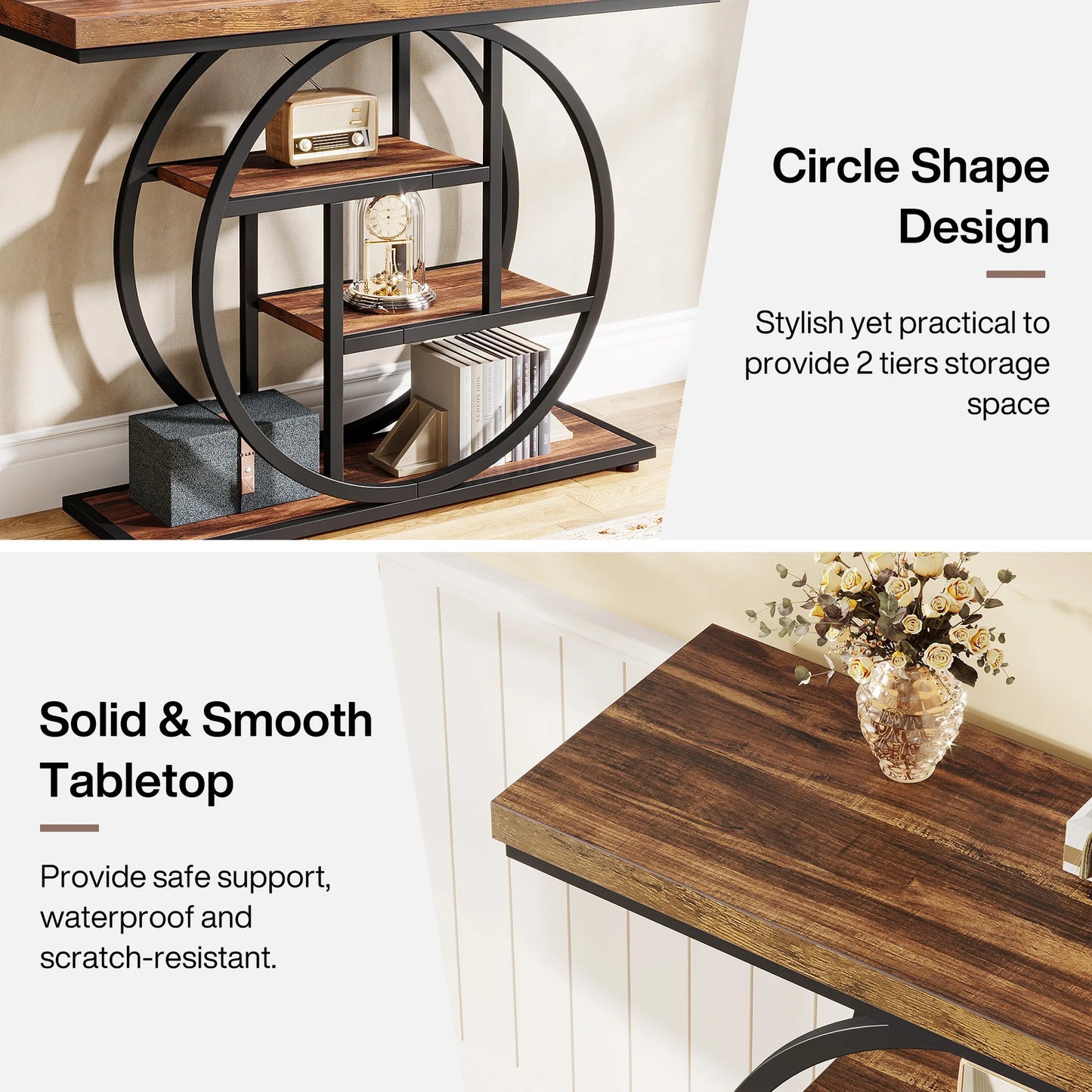 Tribesigns Console Table Multi Tier Entryway Sofa Table