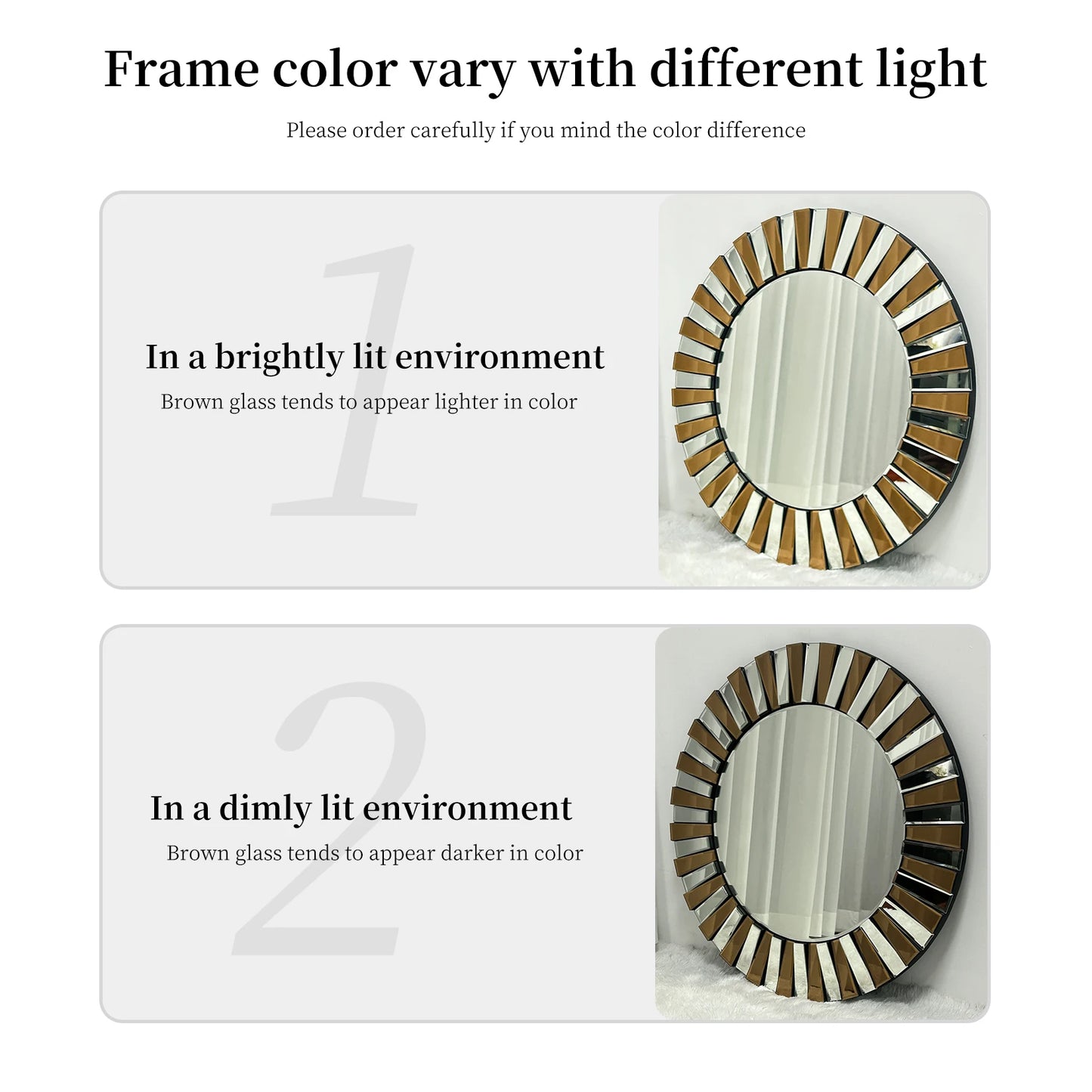 Elegant Round Starburst Wall Mirror For Living Room