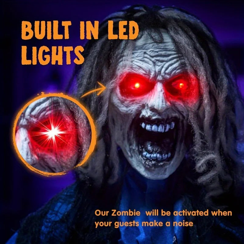 Joyfy Animatronic Zombie Halloween Decoration With Light And Sound