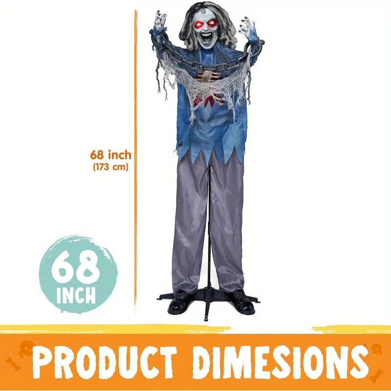 Joyfy Animatronic Zombie Halloween Decoration With Light And Sound