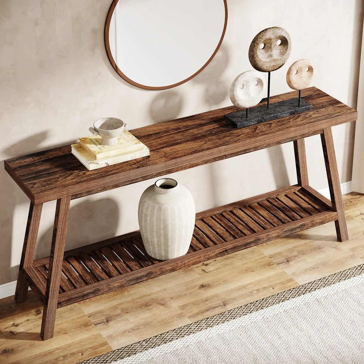 Tribesigns Wooden Console Table For Entryway With Storage