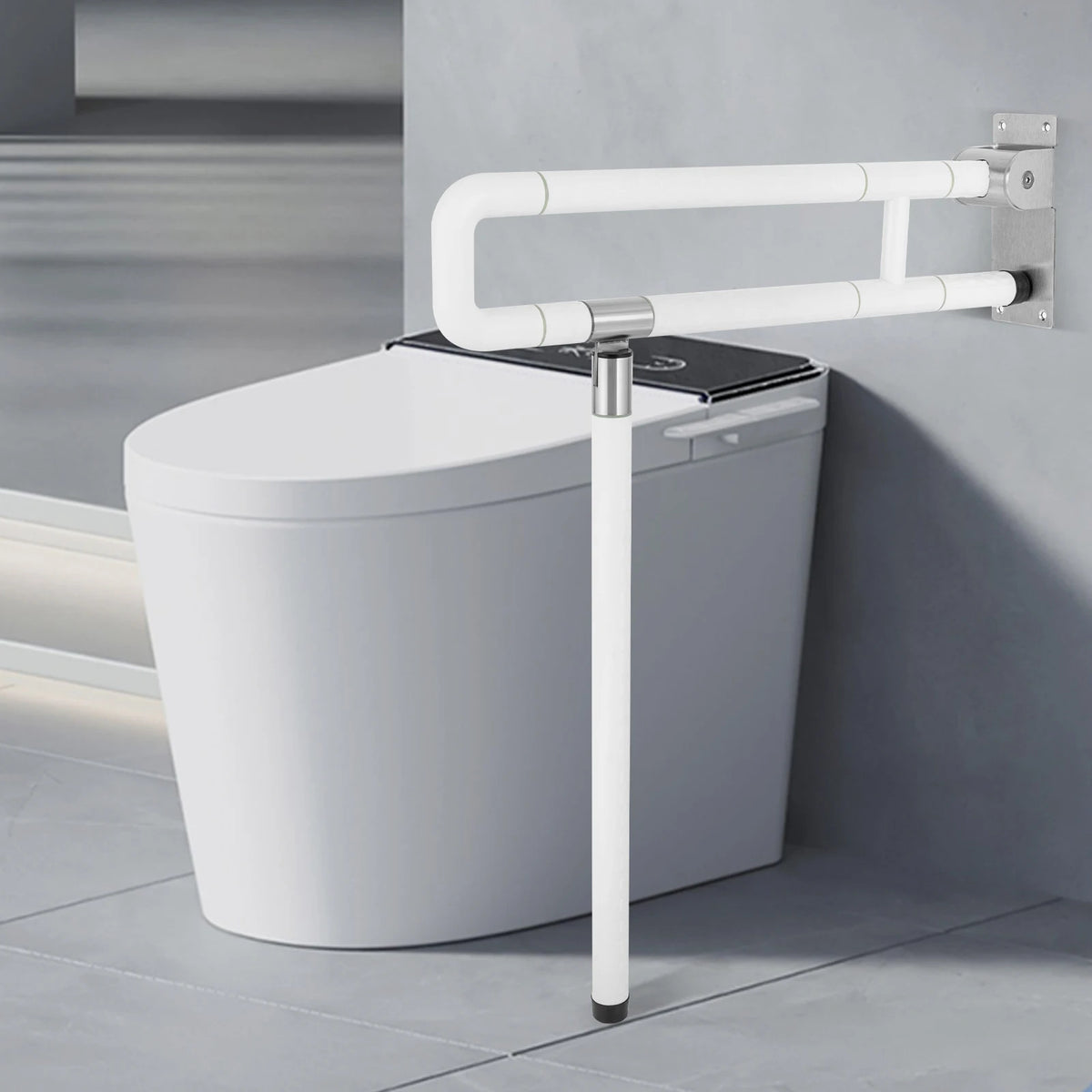 Foldable Drop Down Toilet Grab Bar For Bathroom Safety Support