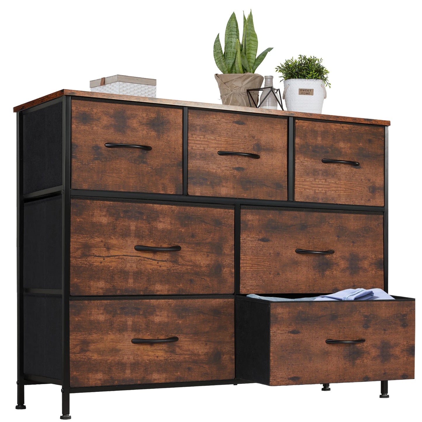 JHK Modern Fabric Drawer Dresser Organizer For Bedroom