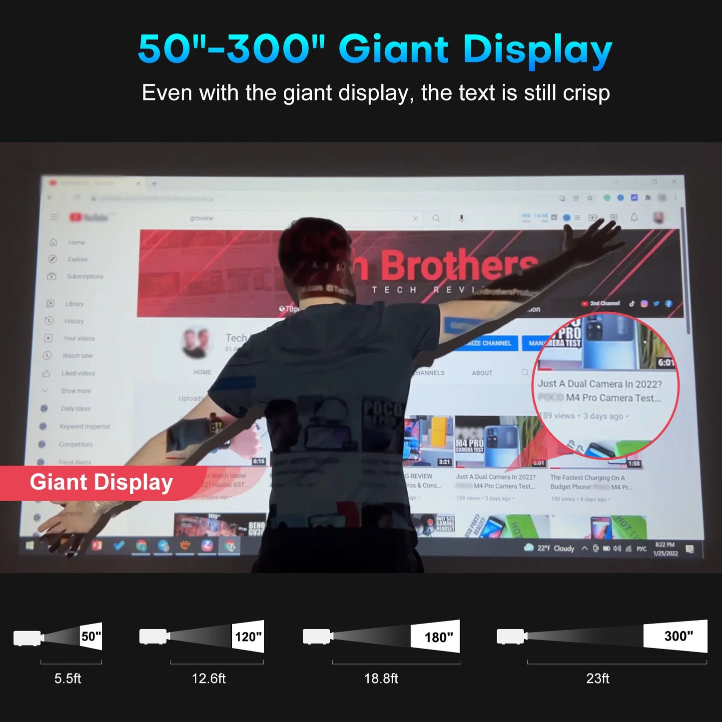 Groview 1080P Projector With Wifi And Bluetooth For Home Entertainment
