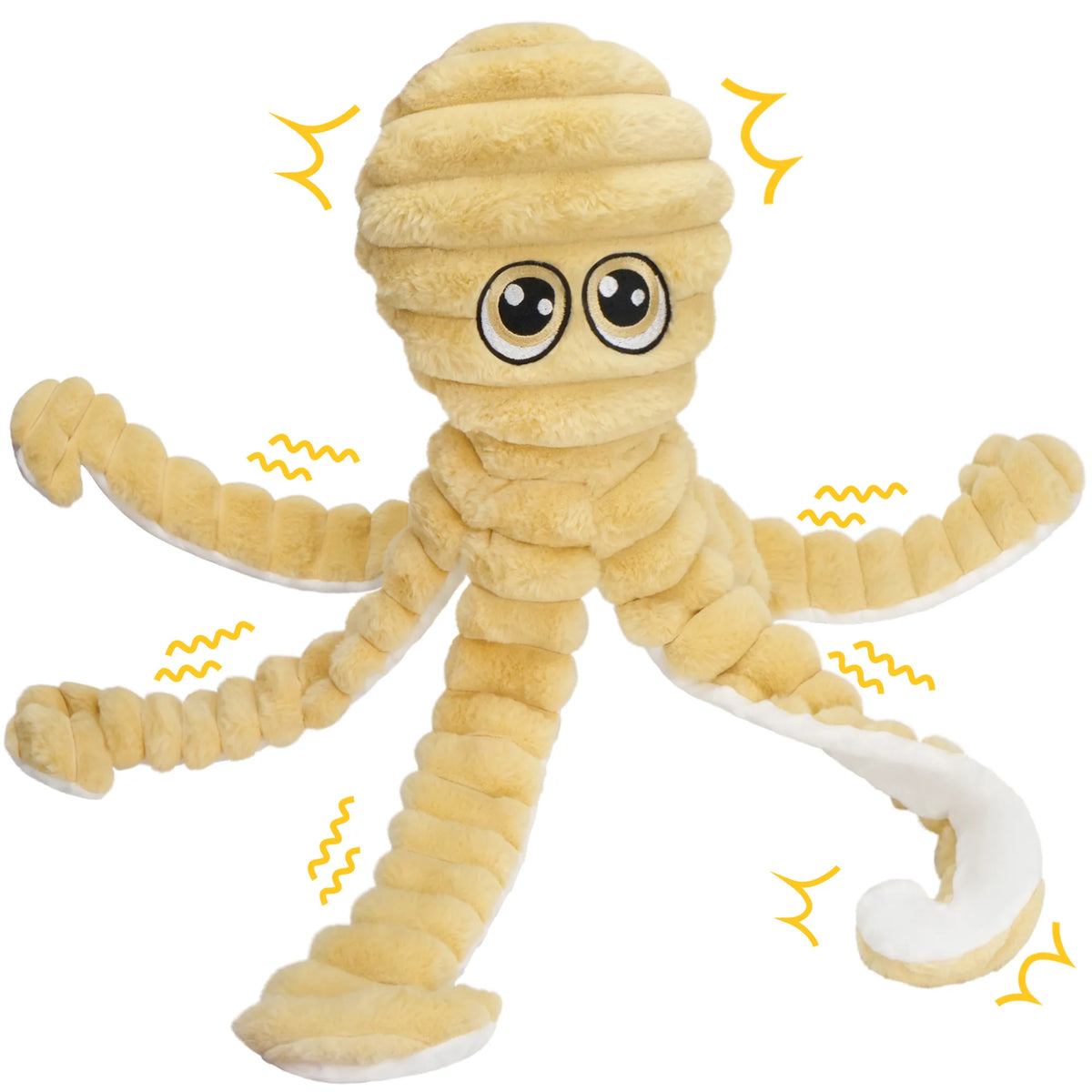 Octopus Plush Dog Toy With Squeaky Chew And Teeth Grinding