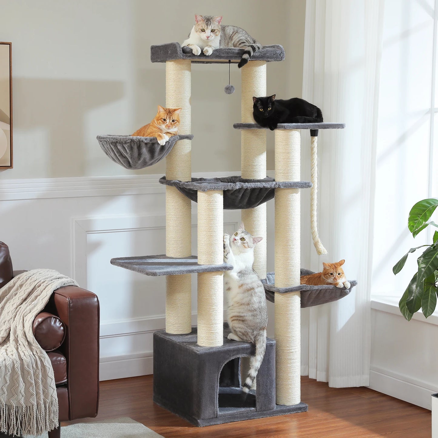 PAWZ Road Large Cat Tree With Five Levels And Hammock