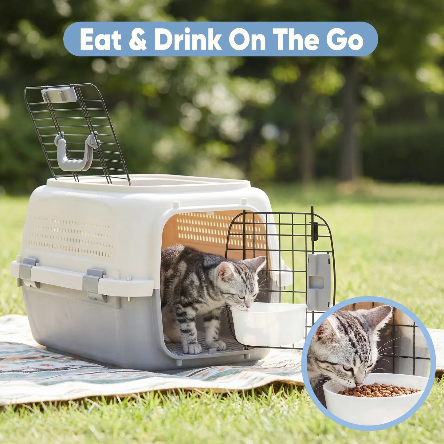 JHK Pet Carrier For Small Dogs And Cats With Top Load Door And Secure Latches