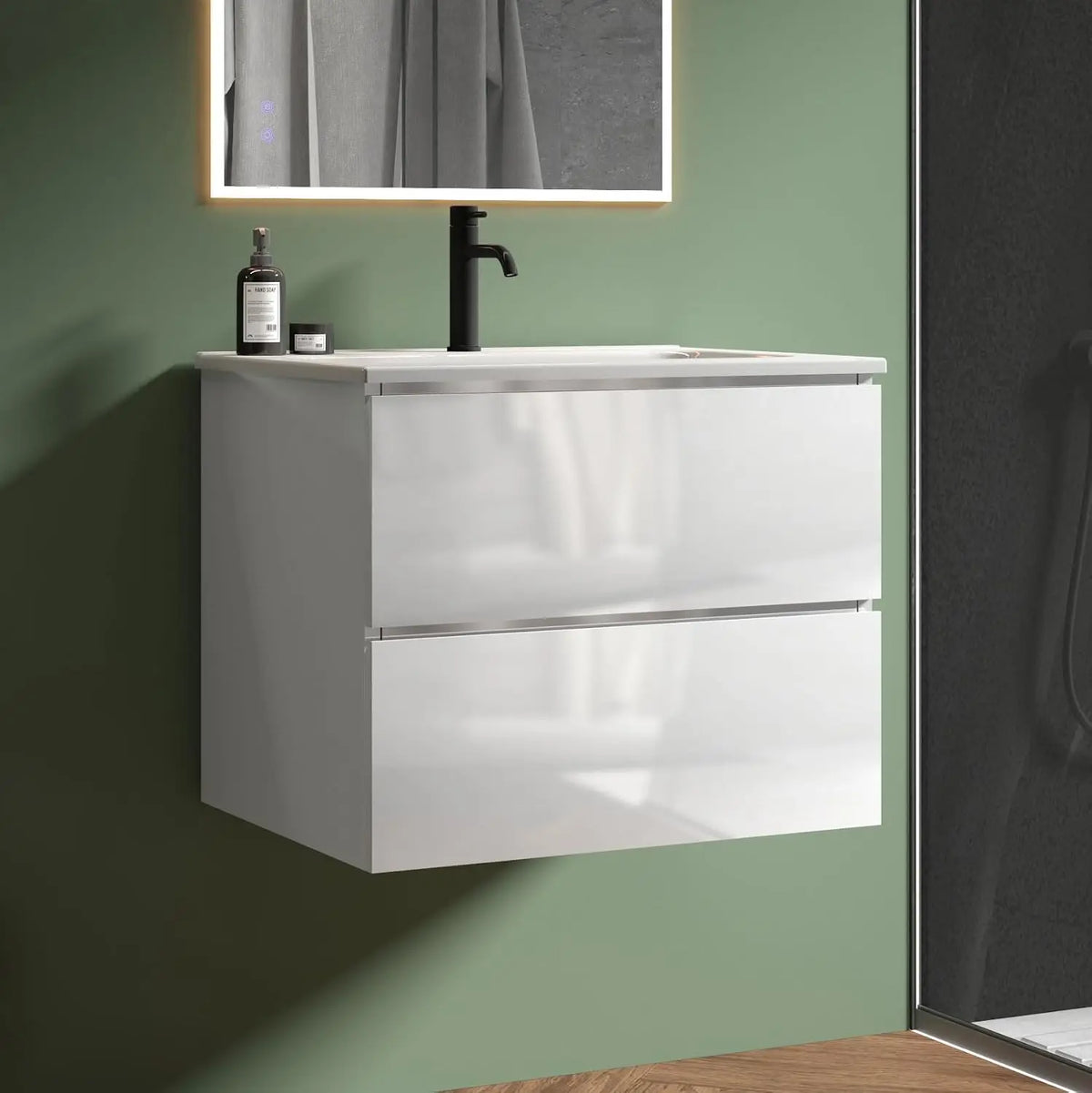 Modern Floating Bathroom Vanity With Sink And Soft Closing Drawers