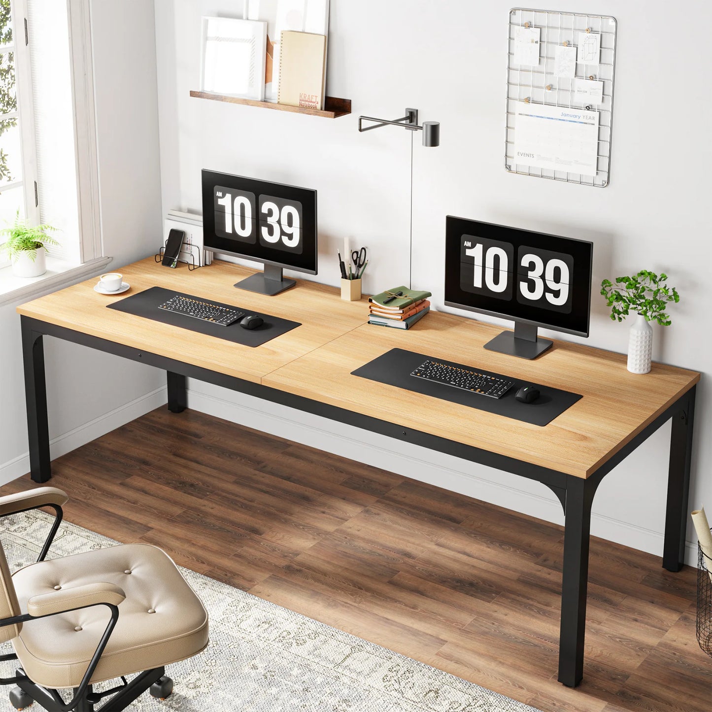 Tribesigns Two Person Desk For Home Office Large Workstation