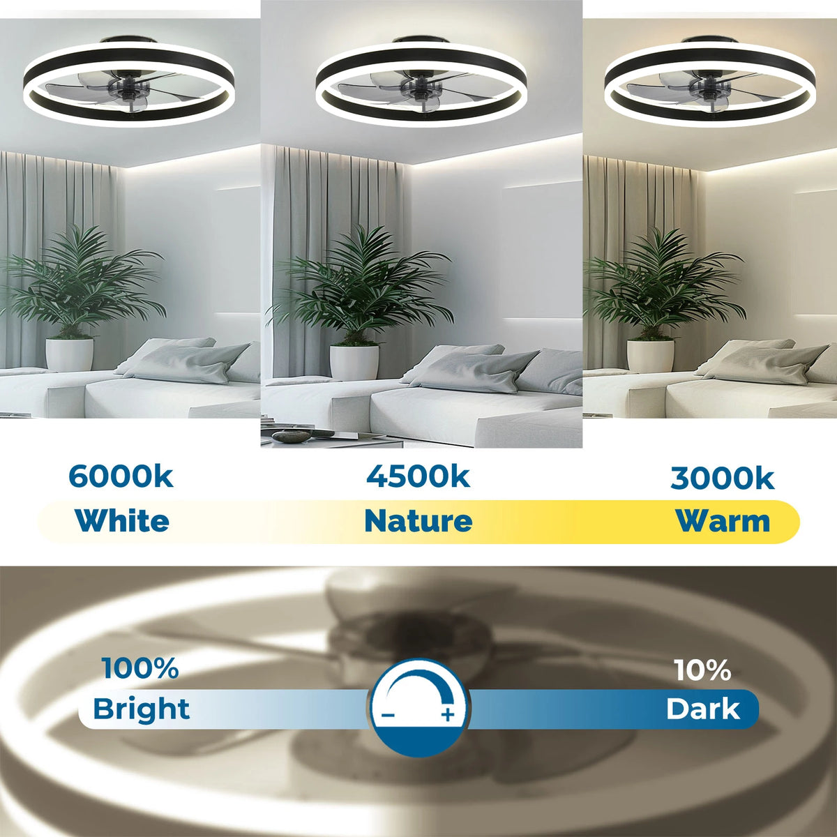 Orison Low Profile Ceiling Fan With LED And Remote Control