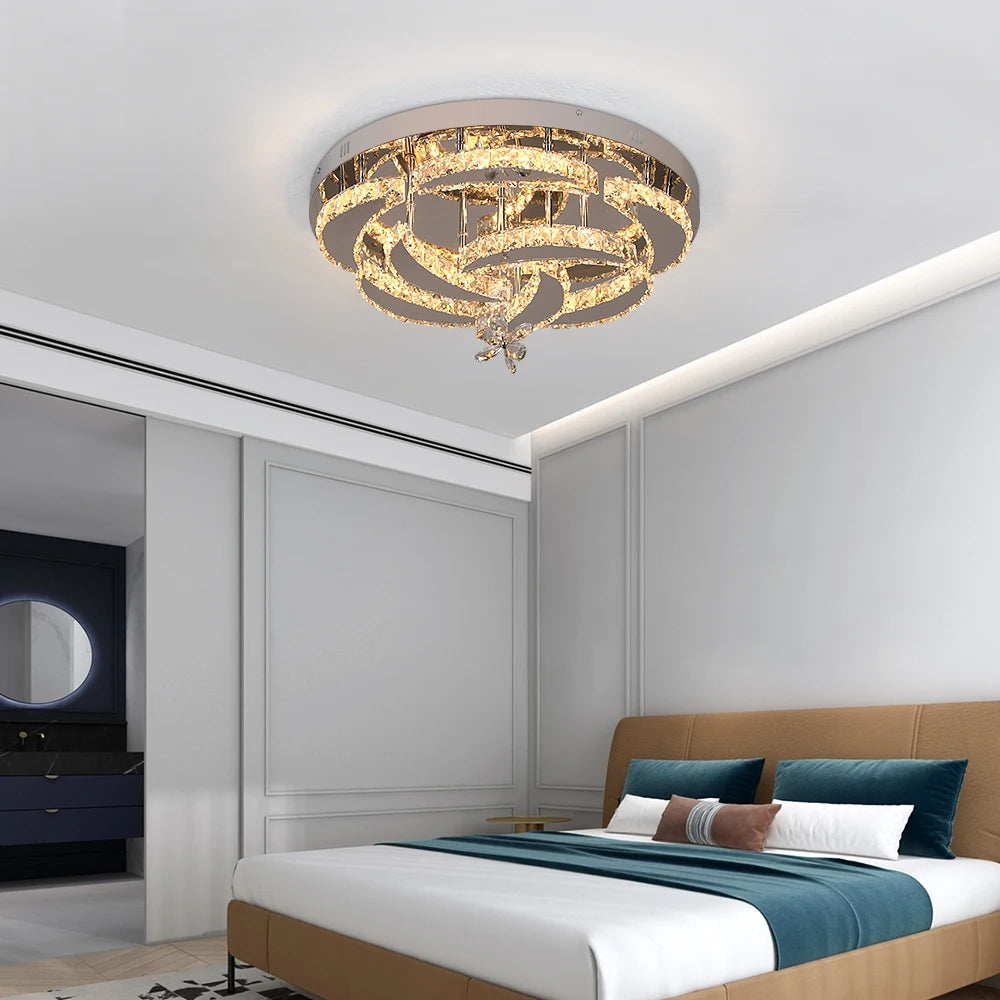 GreeLustr Crystal Ceiling Lamp Led Chandelier Pendant Lighting Living Room