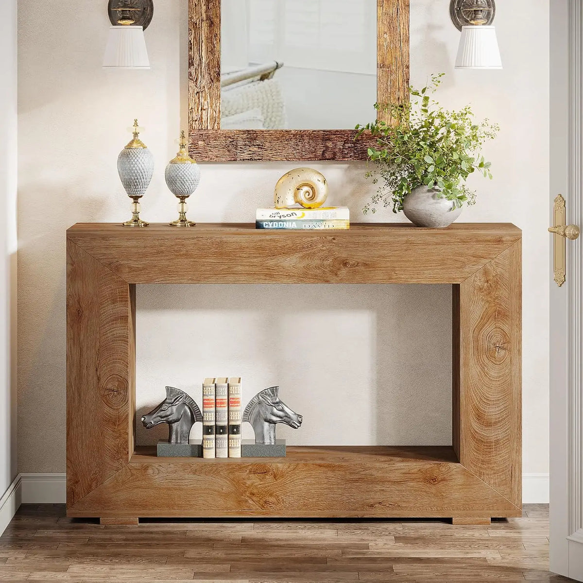 Tribesigns Industrial Farmhouse Console Table With Storage