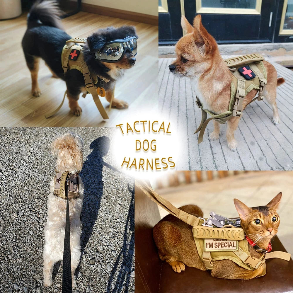 Adjustable Tactical Harness And Leash Set For Dogs And Cats