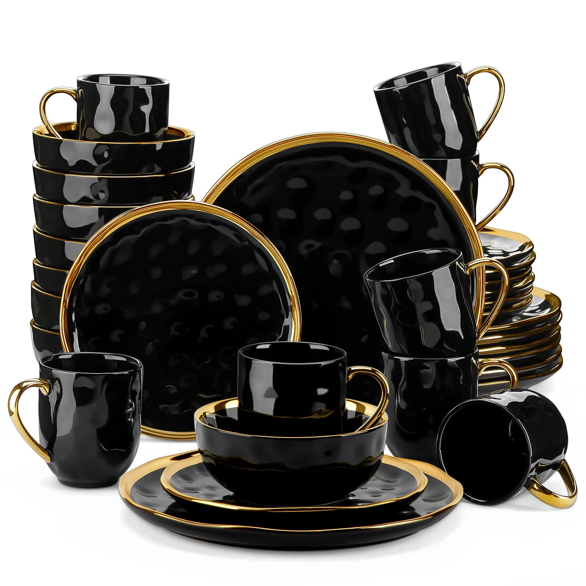 Malacasa Premium Ceramic Dinnerware Set With Bowls And Dining Plates
