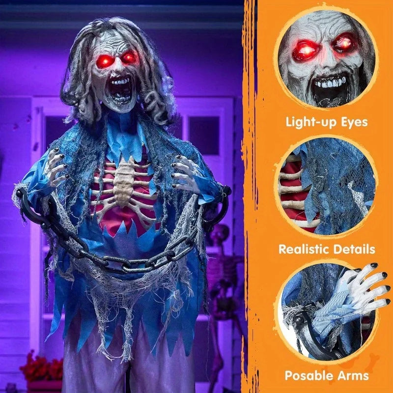 Joyfy Animatronic Zombie Halloween Decoration With Light And Sound