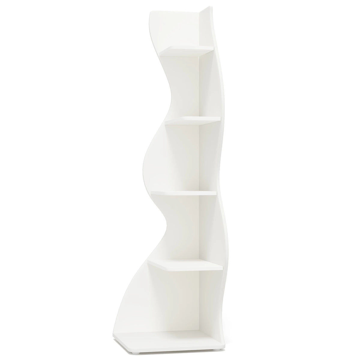 Tribesigns Modern Five Tier Corner Bookshelf Wooden Storage Rack