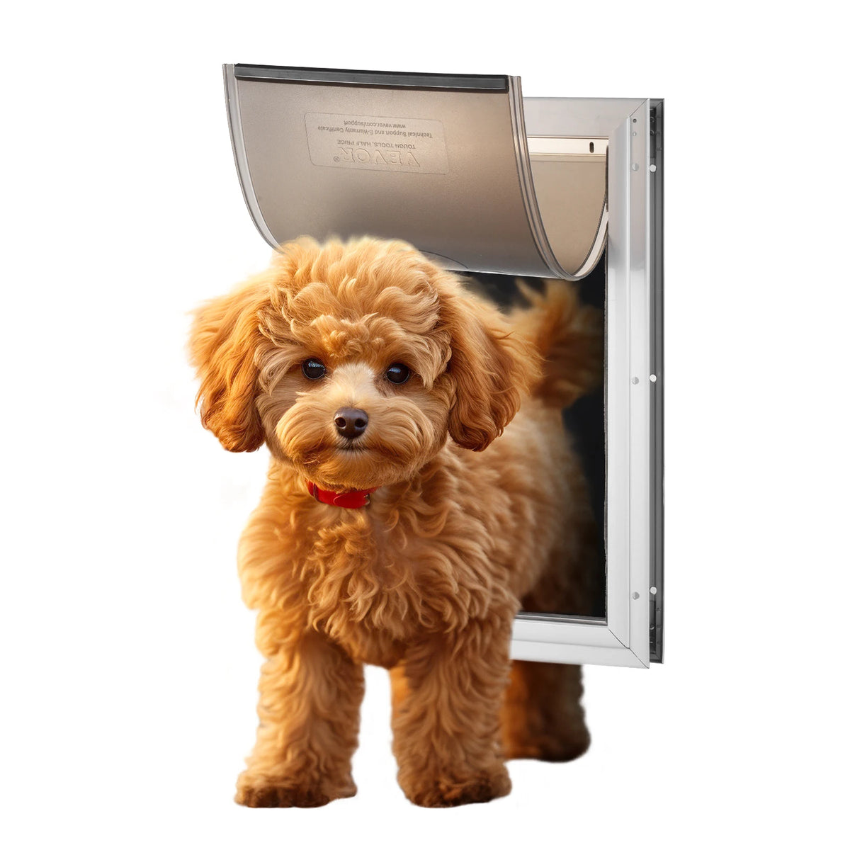 SucceBuy Aluminum Pet Door With Lock And Weatherproof Flap