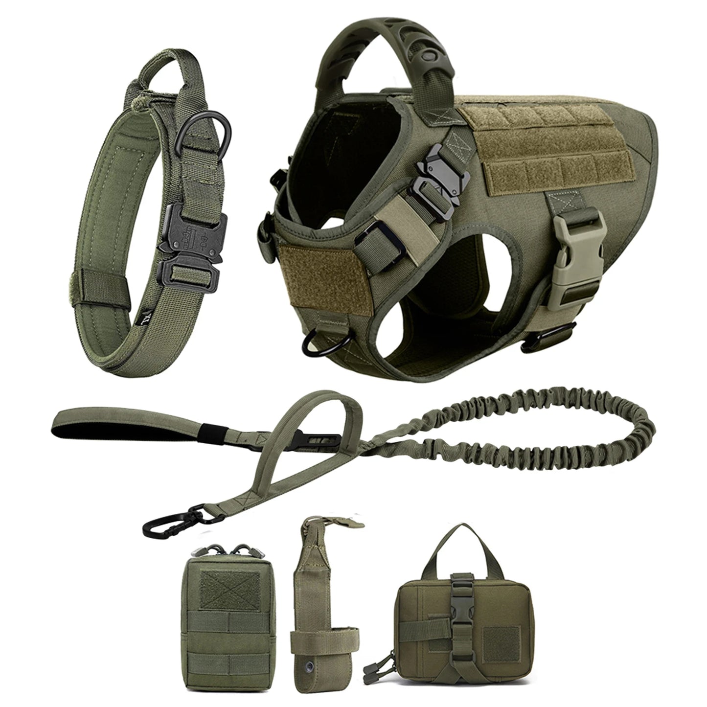 Padded Nylon Dog Harness And Leash Set With Quick Release