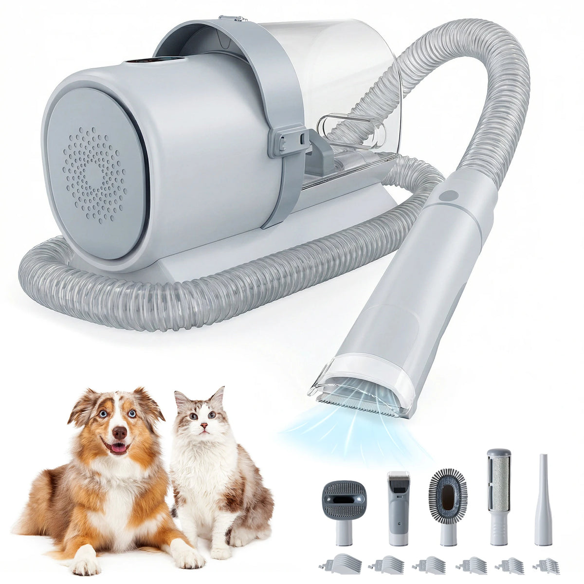 Professional Pet Grooming Vacuum Kit With Quiet Cordless Operation