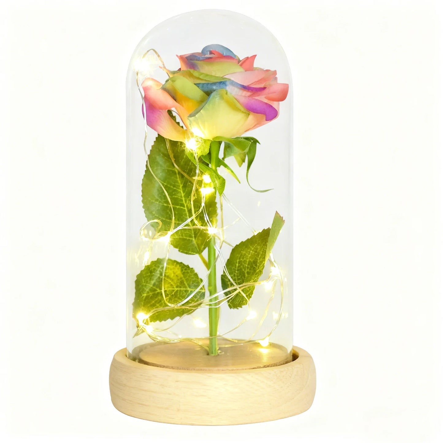 Ainyrose Eternal Rose Glass Dome Artificial Flower Wedding Gift