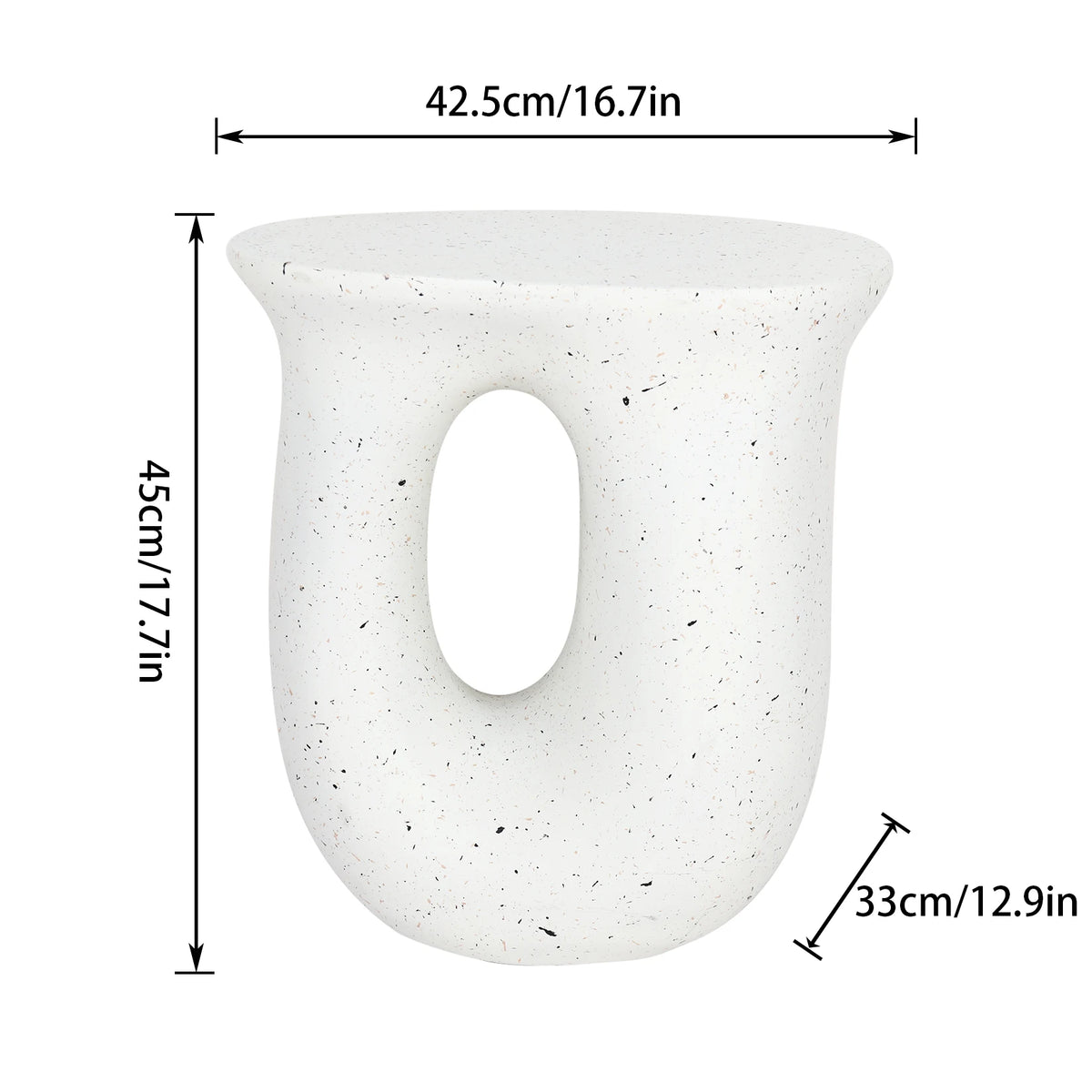 Modern U Shape Geometric Stone Accent Table For Home Decor